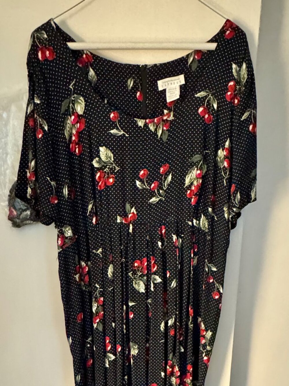 Vintage 90's Polka Dot and Cherries Jumpsuit Express Size 11 12, US Medium Large